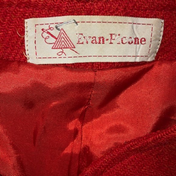 Sz 6 Evan Picone Vintage 100% Wool Red Jacket - Picture 13 of 13